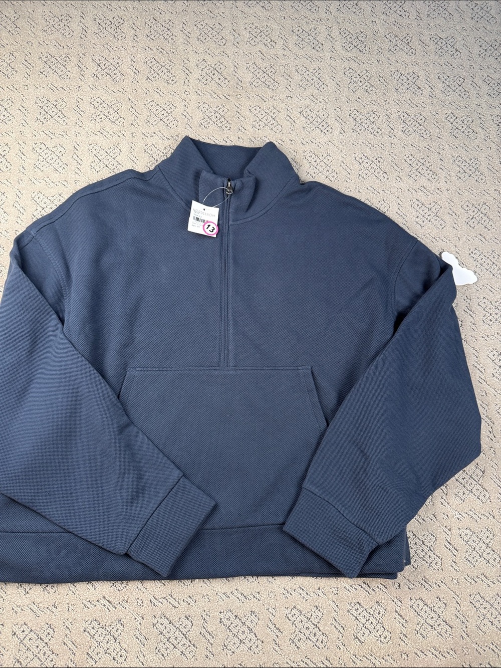Vuori NEW XL ocean Blue Pique Quarter-Zip Pullover